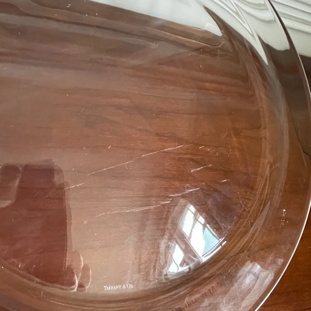 Tiffany & Co. Clear Round Serving Platter, 12.5” Diameter